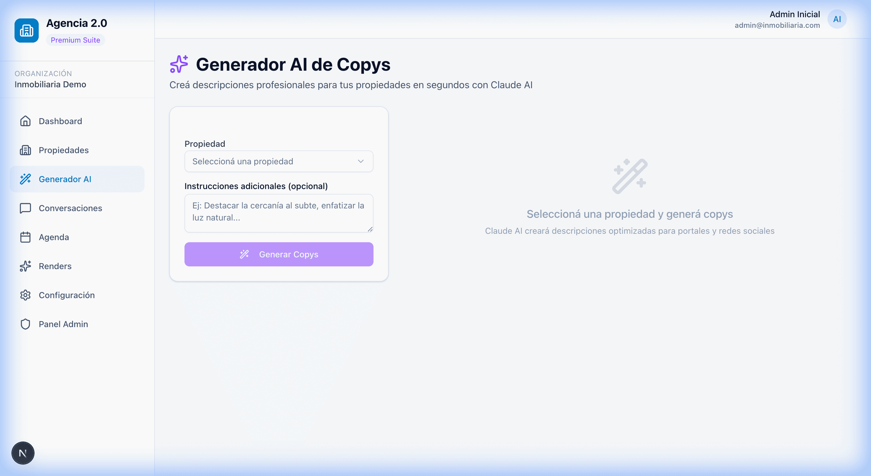 VeroAI Generador de copys con inteligencia artificial